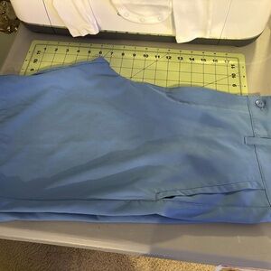 Flat Front Blue Casual Shorts with Relaxed Fit